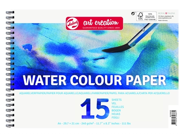 Een Aquarelverfpapier Talens Art Creation A4 15 vel 240gr koop je bij VHK Kantoorartikelen