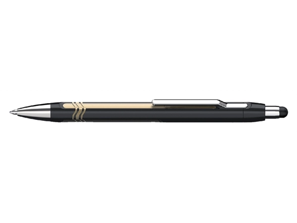 Een Balpen Schneider stylus Epsilon Touch extra breed zwart/goud koop je bij VHK Kantoorartikelen