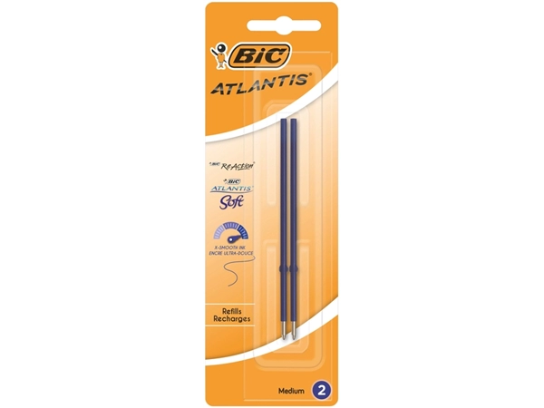 Een Balpenvulling Bic voor diverse balpennen medium blauw blister à 2 stuks koop je bij VHK Kantoorartikelen