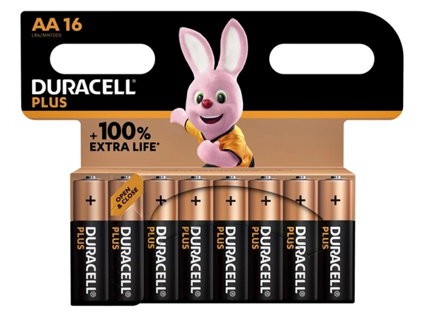 Een Batterij Duracell Plus 16xAA koop je bij VHK Kantoorartikelen