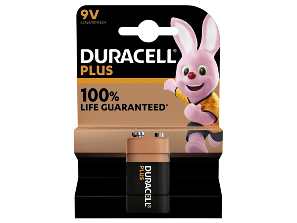 Een Batterij Duracell Plus 1x9Volt koop je bij VHK Kantoorartikelen