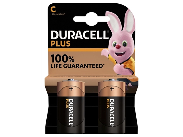 Een Batterij Duracell Plus 2xC koop je bij VHK Kantoorartikelen