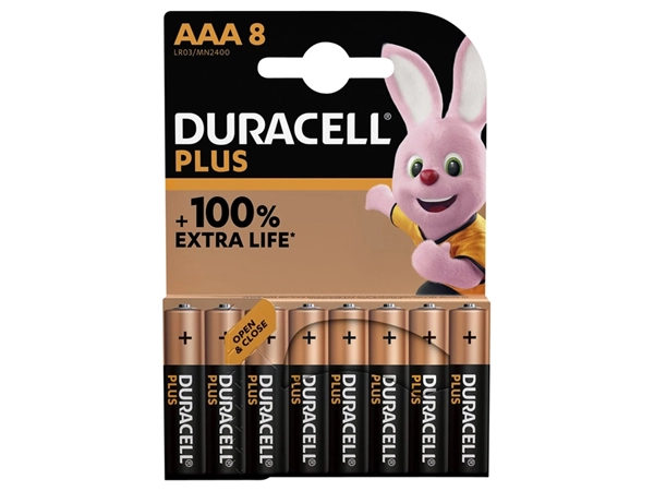 Een Batterij Duracell Plus 8xAAA koop je bij VHK Kantoorartikelen