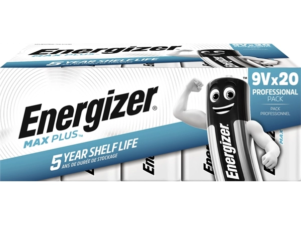 Een Batterij Energizer Max Plus 20x9v alkaline koop je bij Hoekmankantoorartikelen.nl