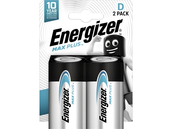 Een Batterij Energizer Max Plus 2xD alkaline koop je bij VHK Kantoorartikelen