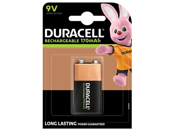 Een Batterij oplaadbaar Duracell 1x9Volt 170mAh Plus koop je bij VHK Kantoorartikelen