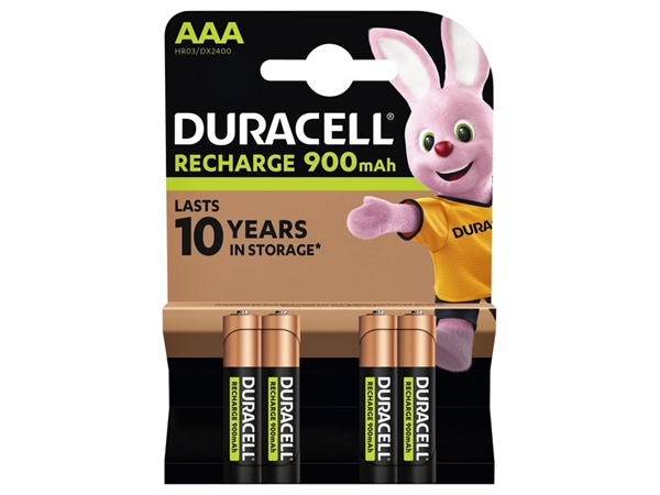 Een Batterij oplaadbaar Duracell 4xAAA 900mAh Ultra koop je bij VHK Kantoorartikelen