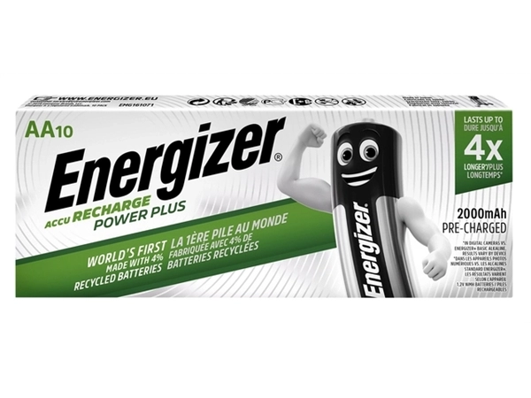 Een Batterij oplaadbaar Energizer 10xAA 2000mAh koop je bij VHK Kantoorartikelen