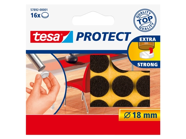 Een Beschermvilt tesa® Protect anti-kras Ø18mm bruin 12 stuks koop je bij VHK Kantoorartikelen