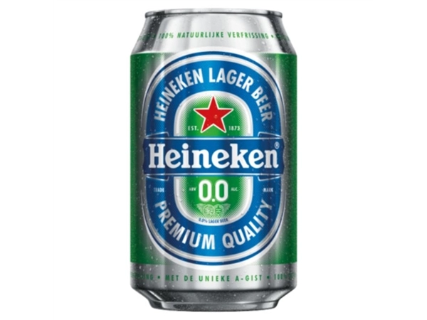 Een Bier Heineken 0.0% blik 330ml koop je bij VHK Kantoorartikelen