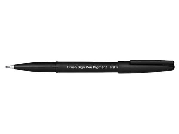 Een Brushpen Pentel SESP15-NX Sign grijs koop je bij VHK Kantoorartikelen