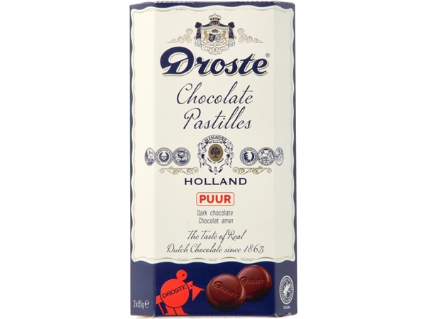 Een Chocolade Droste duopack pastilles puur 170gr koop je bij Hoekmankantoorartikelen.nl