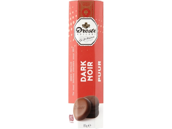 Een Chocolade Droste pastilles puur 85gr koop je bij VHK Kantoorartikelen