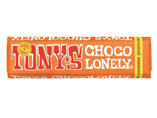 Een Chocolade Tony's Chocolonely karamel zeezout reep 47gr koop je bij VHK Kantoorartikelen