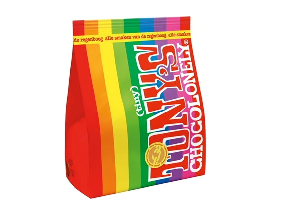 Een Chocolade Tony's Chocolonely tiny mix zak 135gr koop je bij VHK Kantoorartikelen