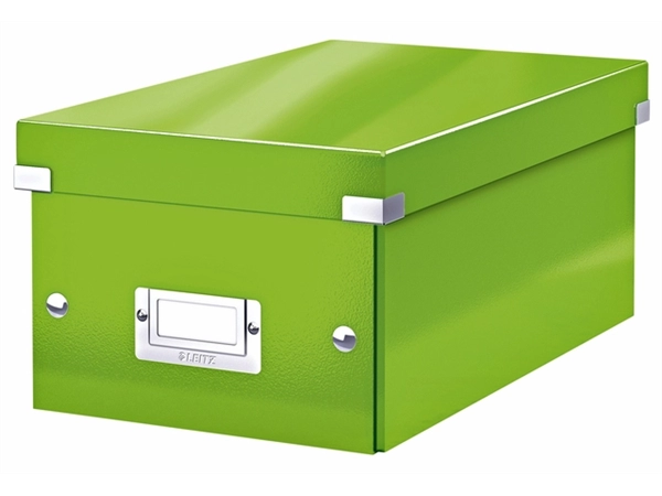 Een DVD-opbergdoos Leitz Click & Store WOW gerecycled karton 206x147x352mm groen koop je bij Hoekmankantoorartikelen.nl