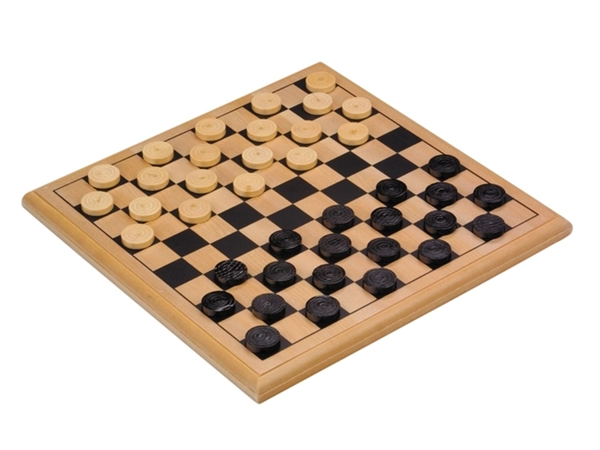 Een Damspel Longfield Games hout 30x30cm koop je bij VHK Kantoorartikelen