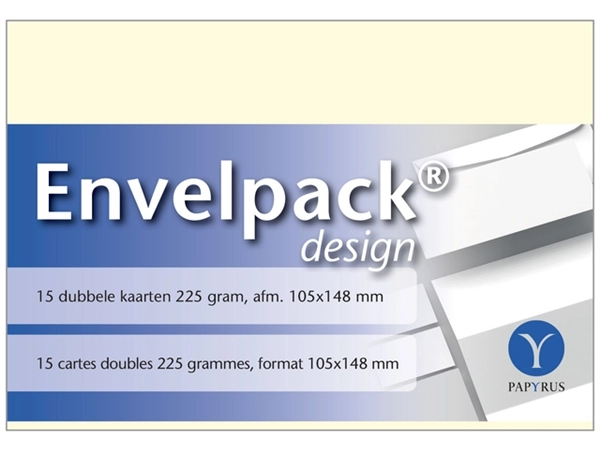 Een Dubbele kaart Papyrus Envelpack Design A6 105x148mm ivoor 894450 koop je bij VHK Kantoorartikelen