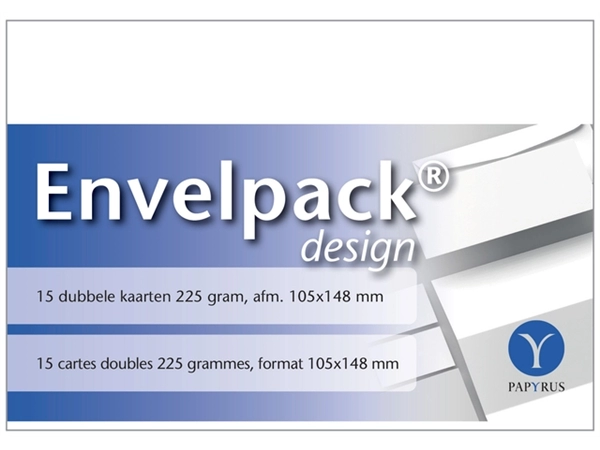 Een Dubbele kaart Papyrus Envelpack Design A6 105x148mm wit 894456 koop je bij VHK Kantoorartikelen