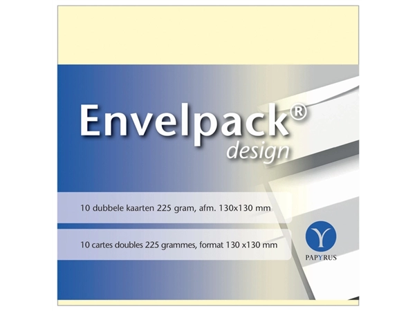 Een Dubbele kaart Papyrus Envelpack Design vierkant 130x130mm ivoor 894460 koop je bij VHK Kantoorartikelen