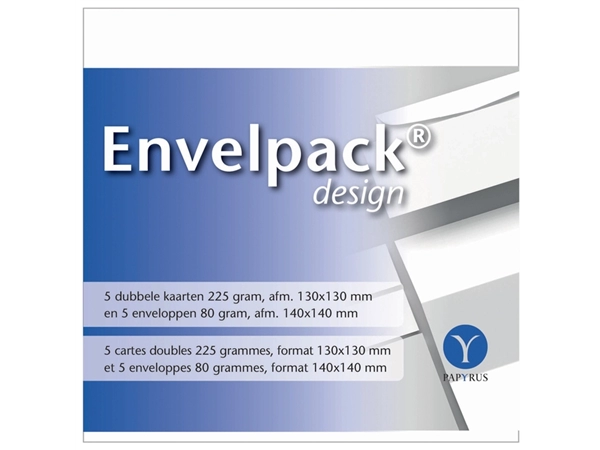 Een Dubbele kaart Papyrus Envelpack Design vierkant 140x140mm wit 894446 set van 5 koop je bij Hoekmankantoorartikelen.nl