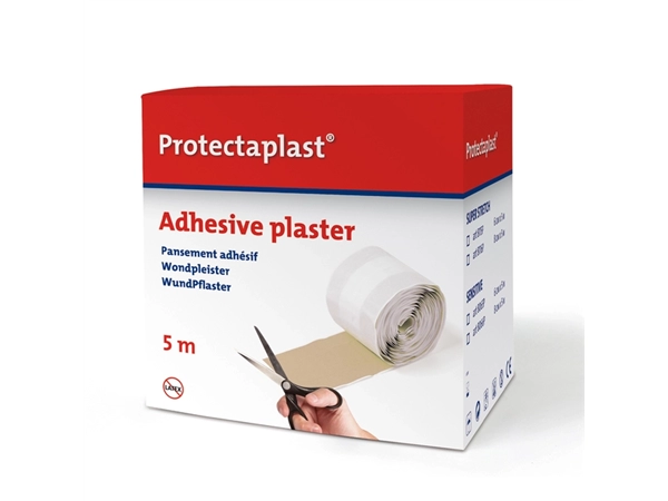 Een Elastische pleister Protectaplast bruin op rol 6cmx5m koop je bij Hoekmankantoorartikelen.nl