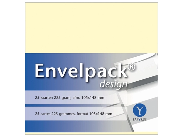 Een Enkele kaart Papyrus Envelpack Design A6 105x148mm ivoor 894420 koop je bij VHK Kantoorartikelen