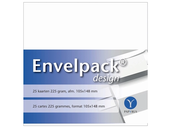 Een Enkele kaart Papyrus Envelpack Design A6 105x148mm wit 894426 koop je bij VHK Kantoorartikelen