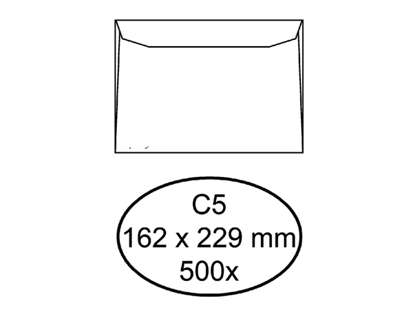 Een Envelop Hermes bank C5 162x229mm gegomd wit doos à 500 stuks koop je bij VHK Kantoorartikelen