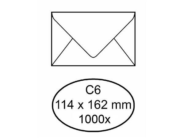 Een Envelop IEZZY bank C6 114x162mm gegomd wit 1000 stuks koop je bij Hoekmankantoorartikelen.nl