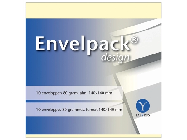 Een Envelop Papyrus Envelpack Design vierkant 140x140mm ivoor 894410 10 stuks koop je bij Hoekmankantoorartikelen.nl