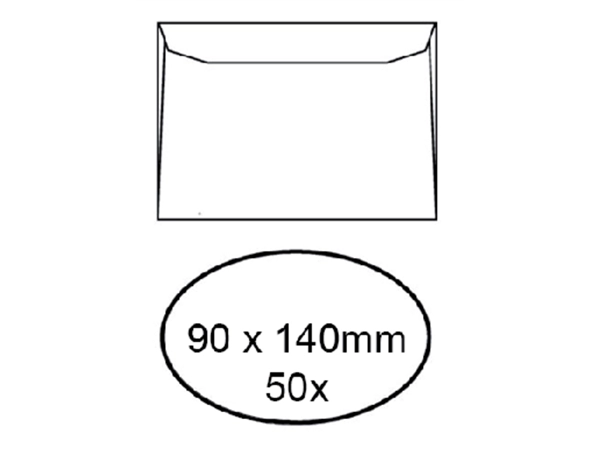 Een Envelop Quantore voor visitekaartjes 90x140mm 95gr wit 50 stuks koop je bij VHK Kantoorartikelen