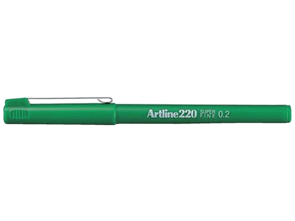 Een Fineliner Artline 220 rond super fijn groen koop je bij VHK Kantoorartikelen