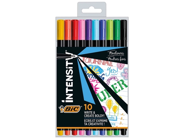 Een Fineliner Bic Intensity fijn assorti pak à 10 stuks koop je bij VHK Kantoorartikelen