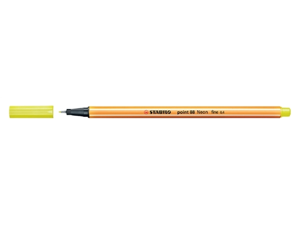 Een Fineliner STABILO point 88/024 fijn neon geel koop je bij VHK Kantoorartikelen