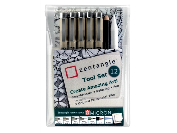 Een Fineliner Sakura Zentangle tool set 12delig koop je bij Hoekmankantoorartikelen.nl