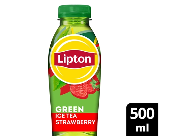 Een Frisdrank Lipton Ice Tea green strawberry petfles 500ml koop je bij VHK Kantoorartikelen