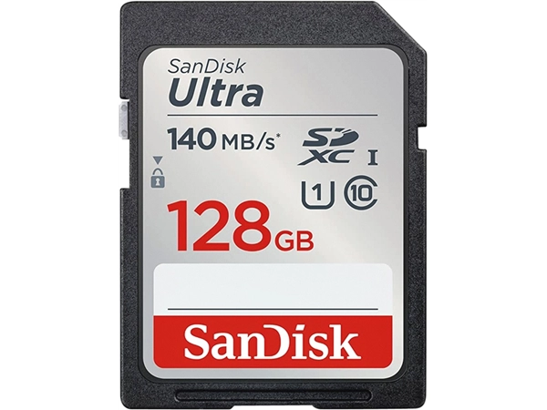 Een Geheugenkaart Sandisk SDXC Ultra 128GB (140mb/s C10 UHS-I) koop je bij VHK Kantoorartikelen