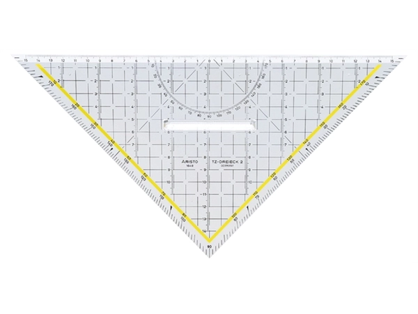 Een Geodriehoek Aristo 1648/2 325mm met greep transparant koop je bij VHK Kantoorartikelen