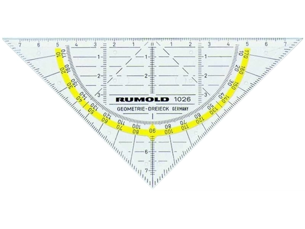 Een Geodriehoek Rumold 1026 160mm transparant koop je bij VHK Kantoorartikelen