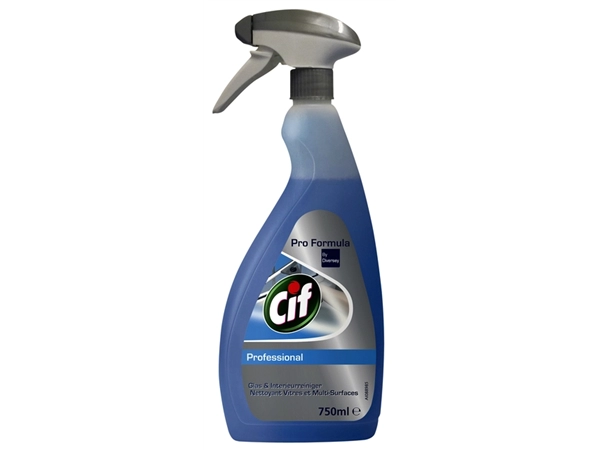 Een Glas- en interieurreiniger Cif professional spray 750ml koop je bij VHK Kantoorartikelen