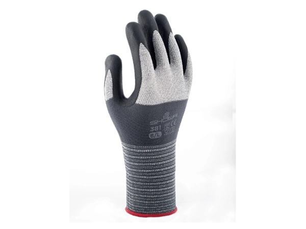 Een Handschoen Showa 381 grip nitril L grijs koop je bij VHK Kantoorartikelen