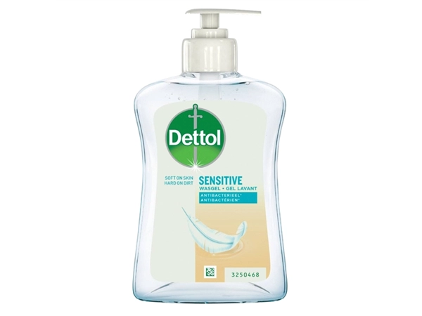 Een Handzeep Dettol Sensitive antibacterieël 250ml koop je bij VHK Kantoorartikelen