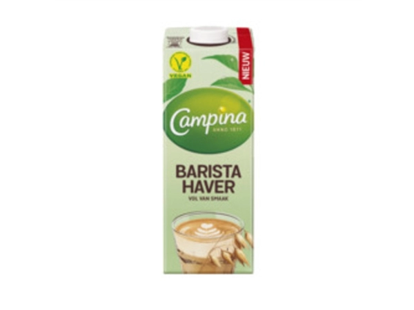 Een Haverdrink Campina plantaardig Barista pak 1 liter koop je bij Hoekmankantoorartikelen.nl