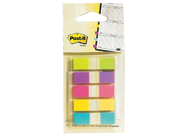 Een Indextabs Post-it 6835 11.9x43.1mm assorti 100 tabs koop je bij Hoekmankantoorartikelen.nl