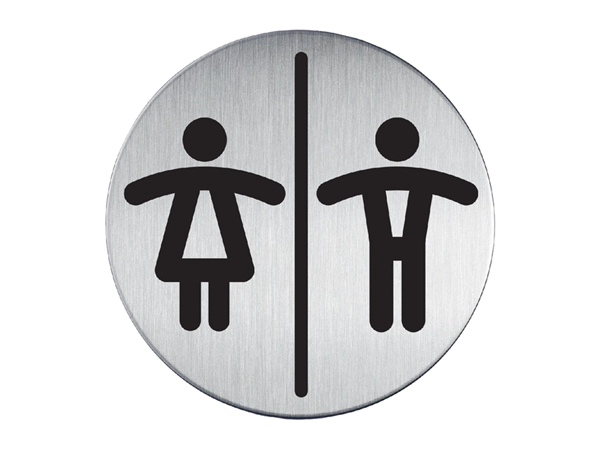 Een Infobord pictogram Durable 4920 toileten D/H rond 83Mm koop je bij VHK Kantoorartikelen