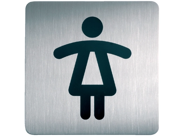 Een Infobord pictogram Durable 4956 vierkant wc dames 150mm koop je bij VHK Kantoorartikelen