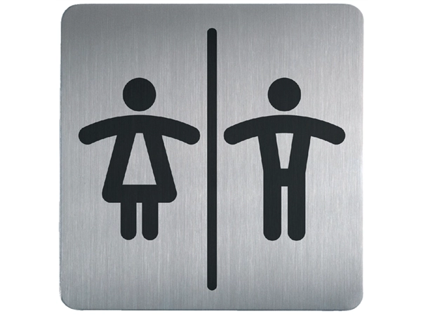 Een Infobord pictogram Durable 4958 vierkant wc dames/heren 150 koop je bij VHK Kantoorartikelen