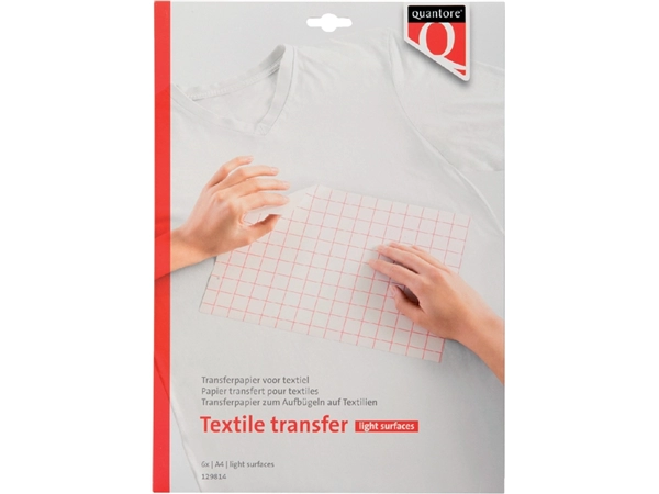 Een Inkjet transferpapier voor textiel Quantore lichte kleding 6 vel koop je bij Hoekmankantoorartikelen.nl