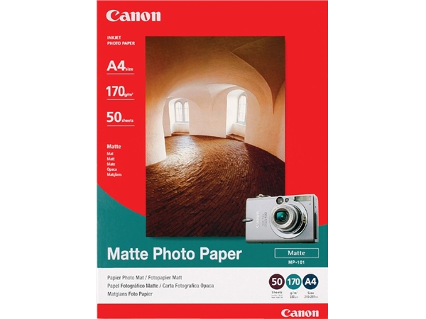 Een Inkjetpapier Canon MP-101 A4 170gr mat 50 vel koop je bij Hoekmankantoorartikelen.nl